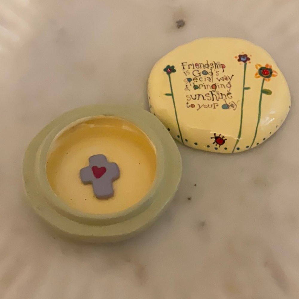 Yellow Trinket Box with Inspirational Quote